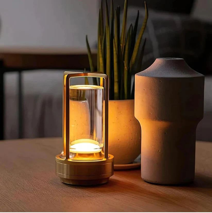 Table Lamp – Sleek Swedish Design, Touch Control, Wireless Rechargeable, 3-Level Dimming"