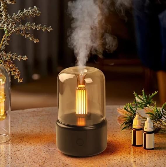 Multifunctional Table Lamp & Air Humidifier - Essential Oil Diffuser with Colorful LED Night Light for Home, Car, and Office