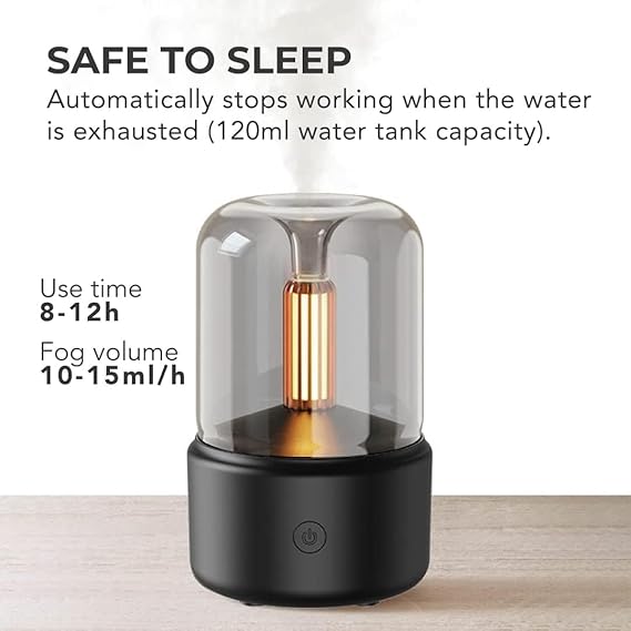 Multifunctional Table Lamp & Air Humidifier - Essential Oil Diffuser with Colorful LED Night Light for Home, Car, and Office