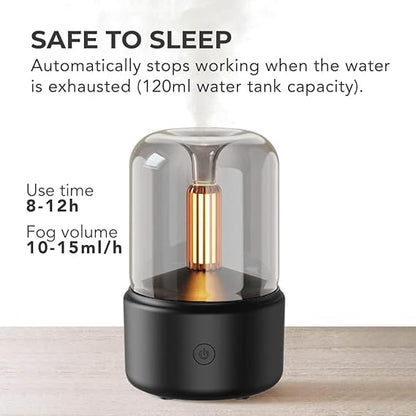 Multifunctional Table Lamp & Air Humidifier - Essential Oil Diffuser with Colorful LED Night Light for Home, Car, and Office