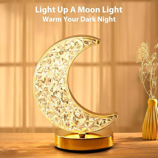 Acrylic LED Moon Touch Table Lamp - Modern Moon Lamp Night Light