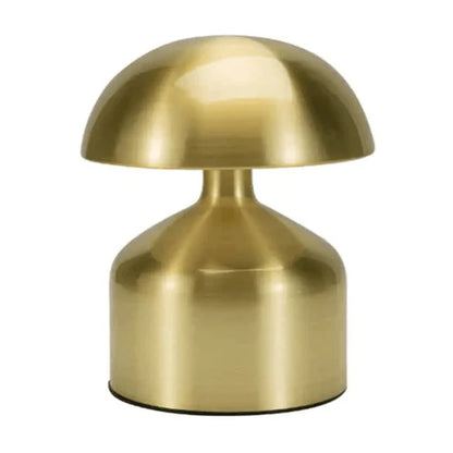 Metal Touch Sense Mushroom Nightlight Desk Lamp - Best for Restaurant Ambience and Home Decor - Stepless Dimming - Rechargeable - Battery Powered